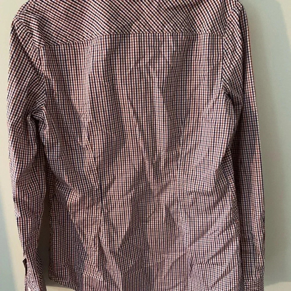 Red White Blue Gingham Theory Button Down Size M - Picture 4 of 6